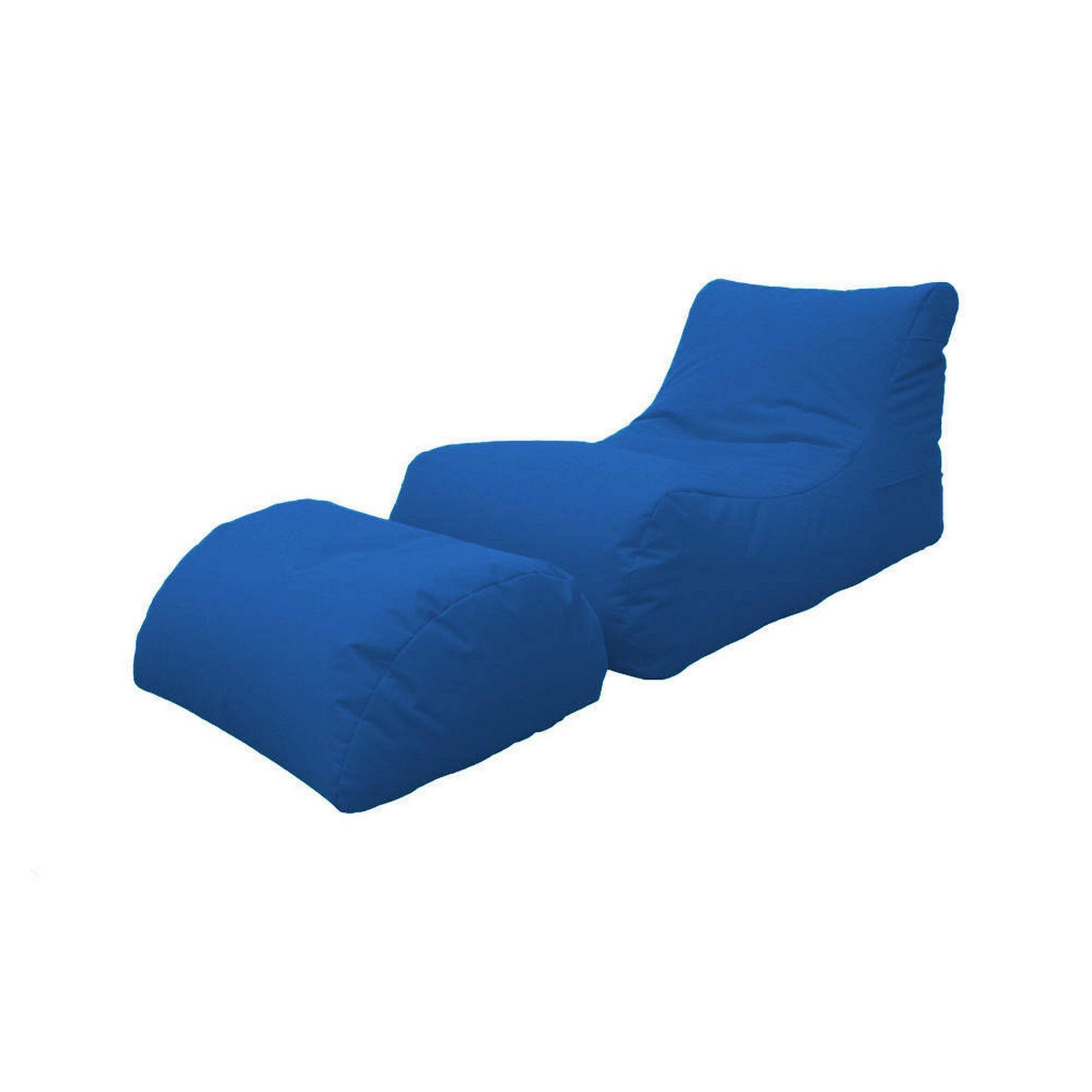 Puf alton, sillón multiusos, puf, puf reposapiés, made in italy, 120x80 h60 cm, azul