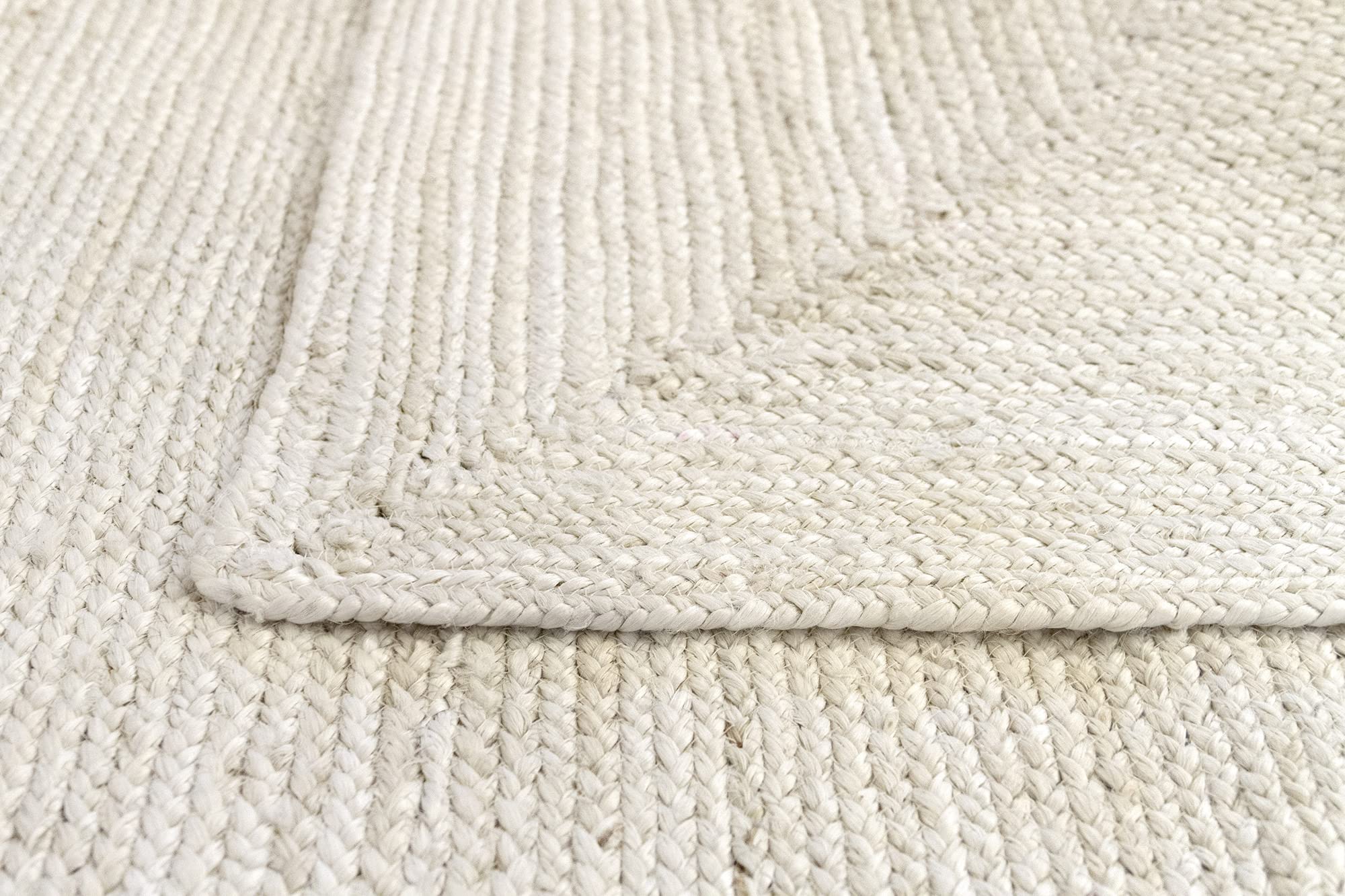 Hamid - Tapis en jute blanc ALHAMBRA 230x160cm - Tapis pour salon, chambre, salle familiale - 3