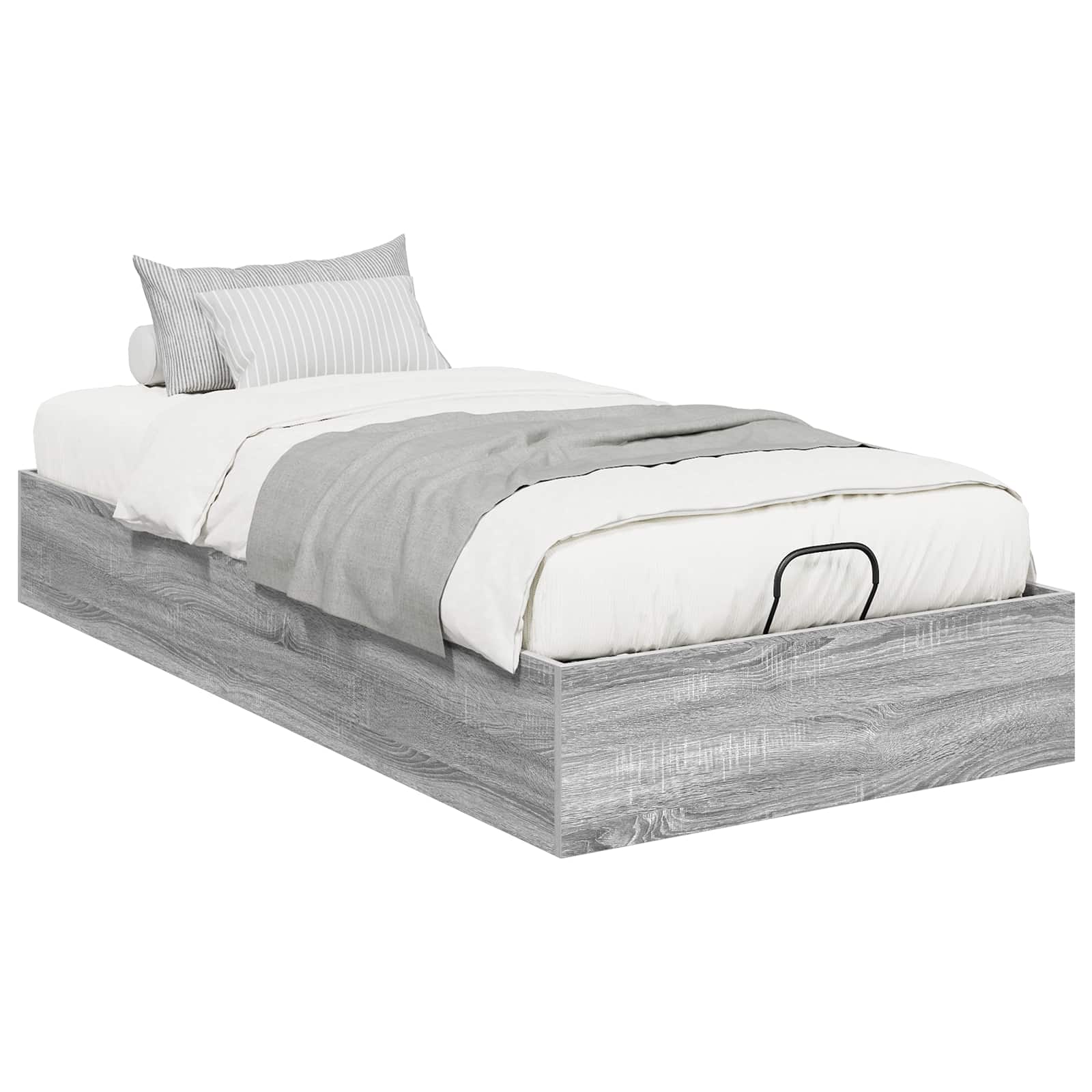 Cadre de lit ottoman avec rangement gris 193 x 90 x 25 cm - 3