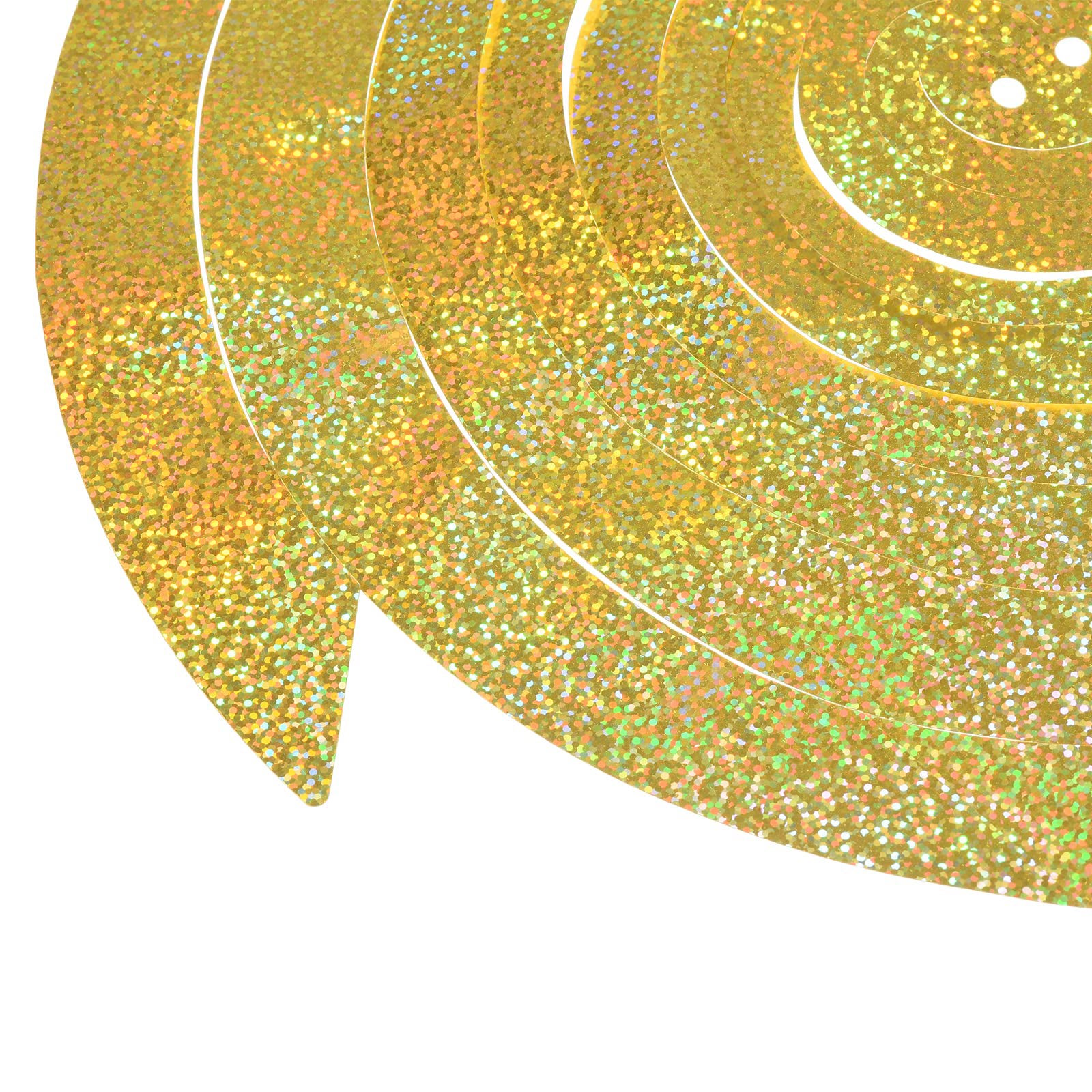 Embalagem de 6 refletores espirais anti-pássaros, dispositivo repelente de pássaros refletor, dourado, 45 x 30,5 cm - 4