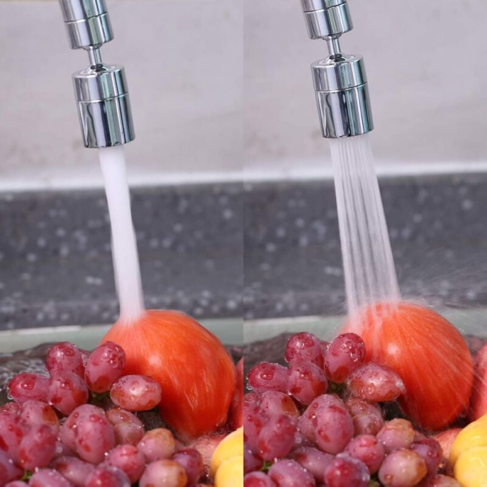 Perlator do kranu (srebrny*1), perlator do kranu kuchennego z dyszą obrotową 360°, perlator do kranu z 2 trybami oszczędzania wody - 5