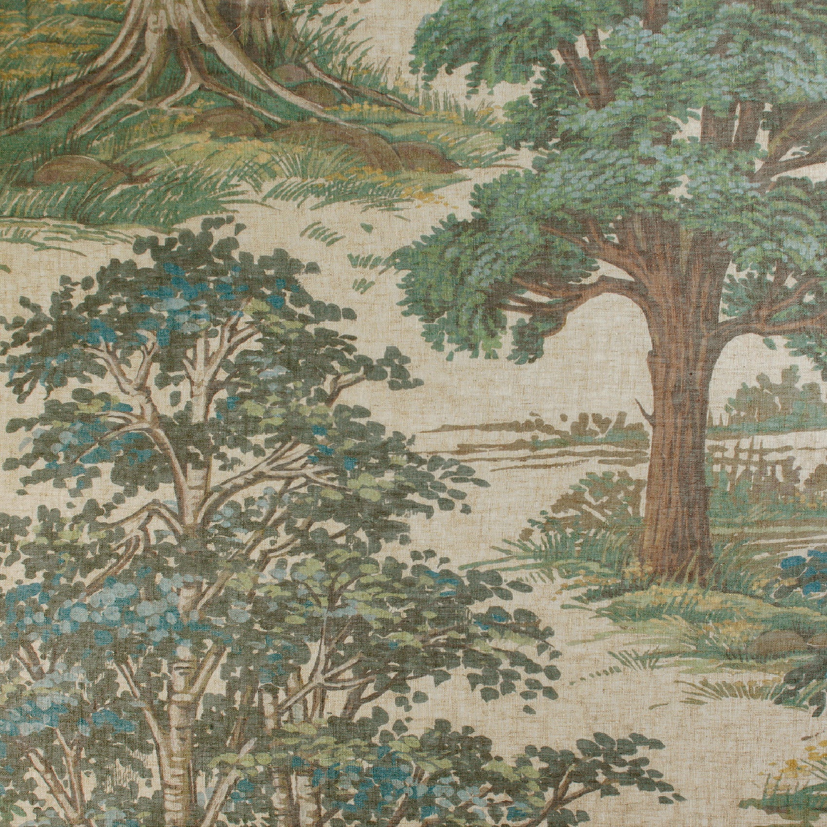 Voilage en lin à motif forêt - Vert - 150x250 cm - Lin - 2