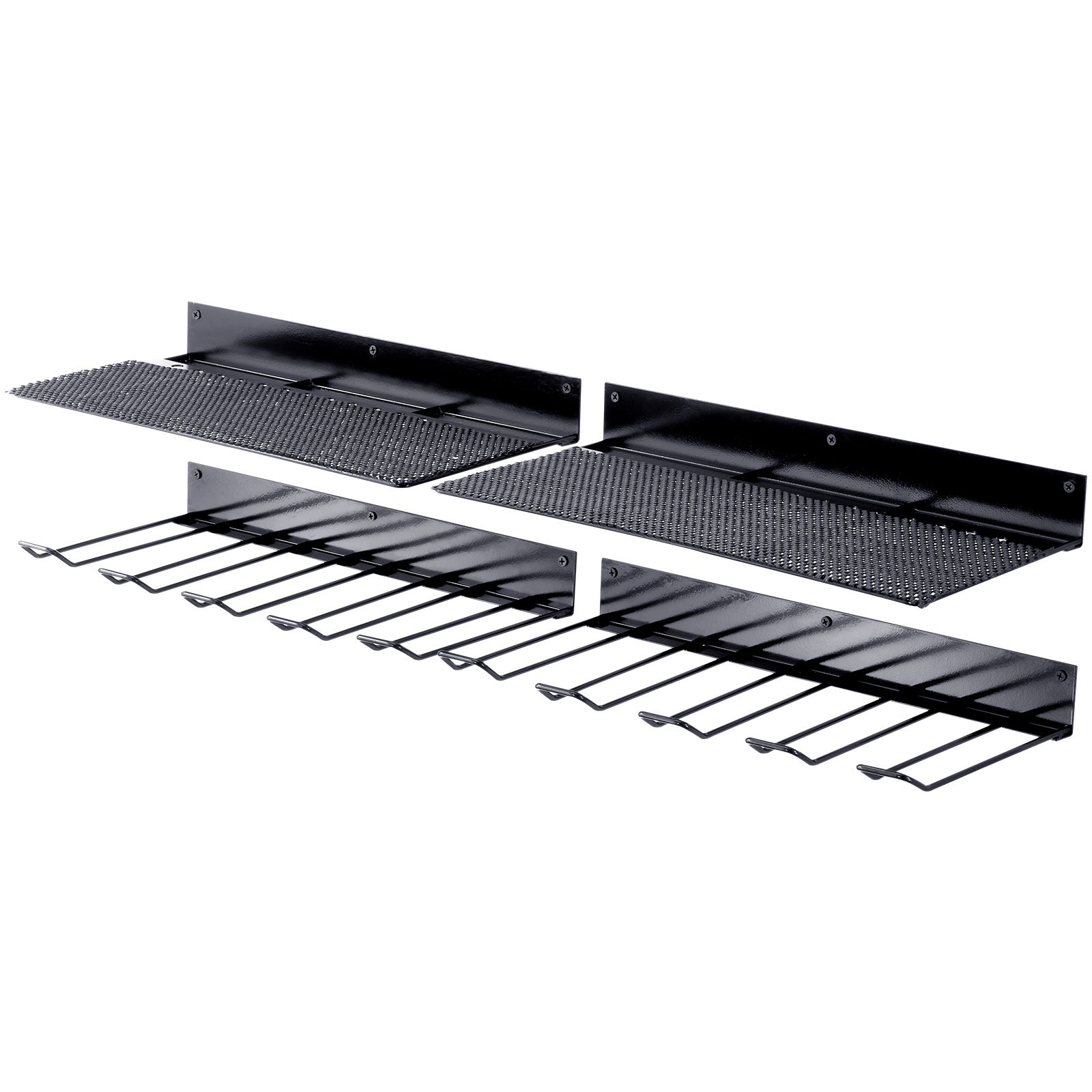 Organiseur Mural Pour Outils Électriques - 4 Niveaux, 4 Emplacements, Support 60kg - Noir Pour Garage/Atelier