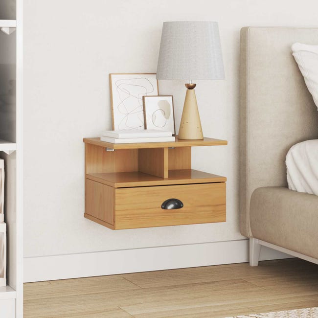 Cabinet de chevet Hill Marron miel 40 x 31 x 27 cm Pin massif | Leroy ...