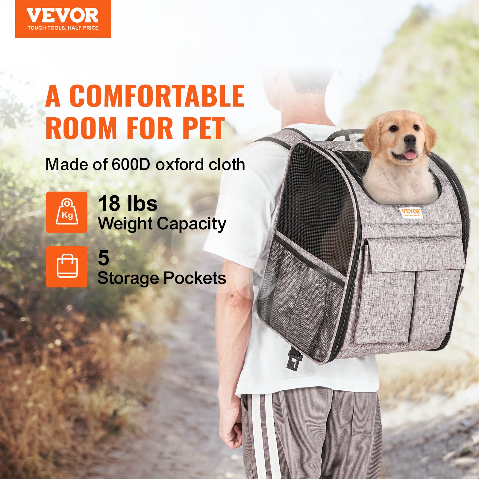 Sac à Roulettes Chat Chien VEVOR 8,1 kg Sac Transport Chats Poignée Télescopique Bandoulière Gamelle Pliable Transporteur Roulant Fermeture Éclair - 2