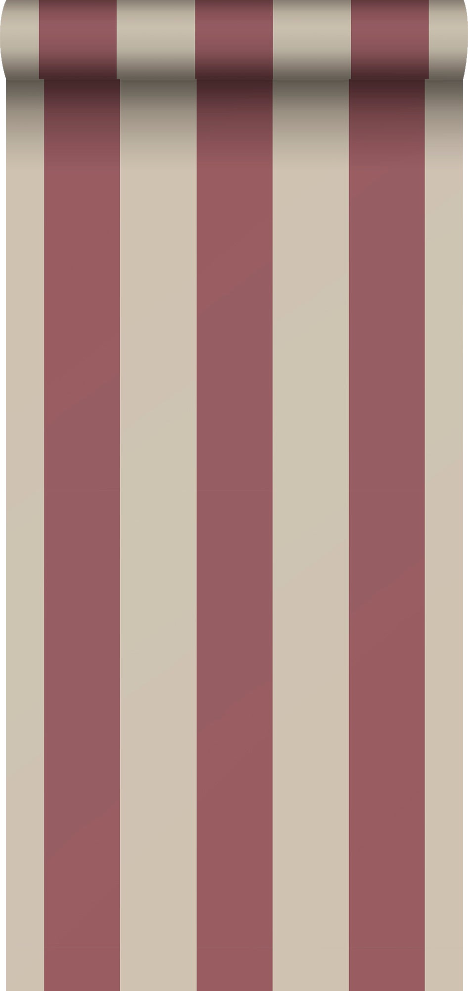 Tapeta paski ciemnej czerwieniIbeżowym - 53 cm x 10.05 m - SANDERS &amp; SANDERS