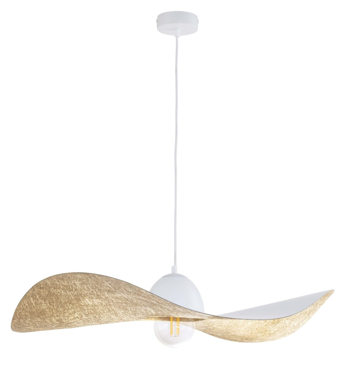 Lampa wisząca Kapello biało-złota 1xE27x15W dekoracyjna wym: 80 x 76 x 76 cm metal SIGMA