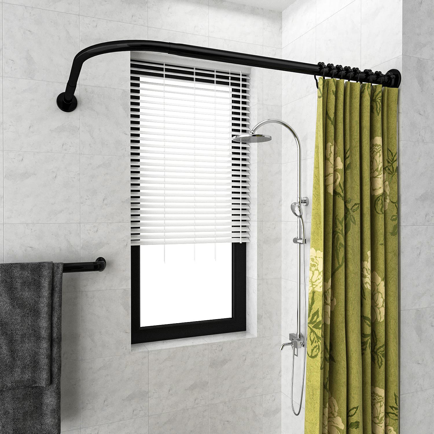 Tringle de douche extensible sans perçage pour vêtements - Tringle à Tringle de douche extensible sans perçage pour vêtements - Tringle à