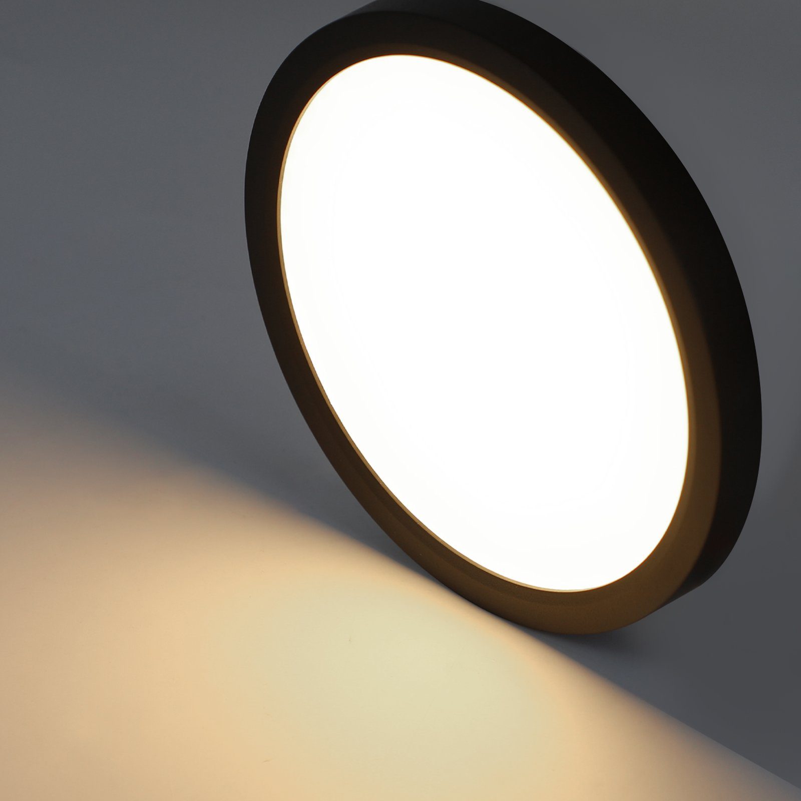 NETTLIFE Plafón LED Plano Negro 4000K Dormitorio 24W Baño Pasillo Redondo para Cocina - 6