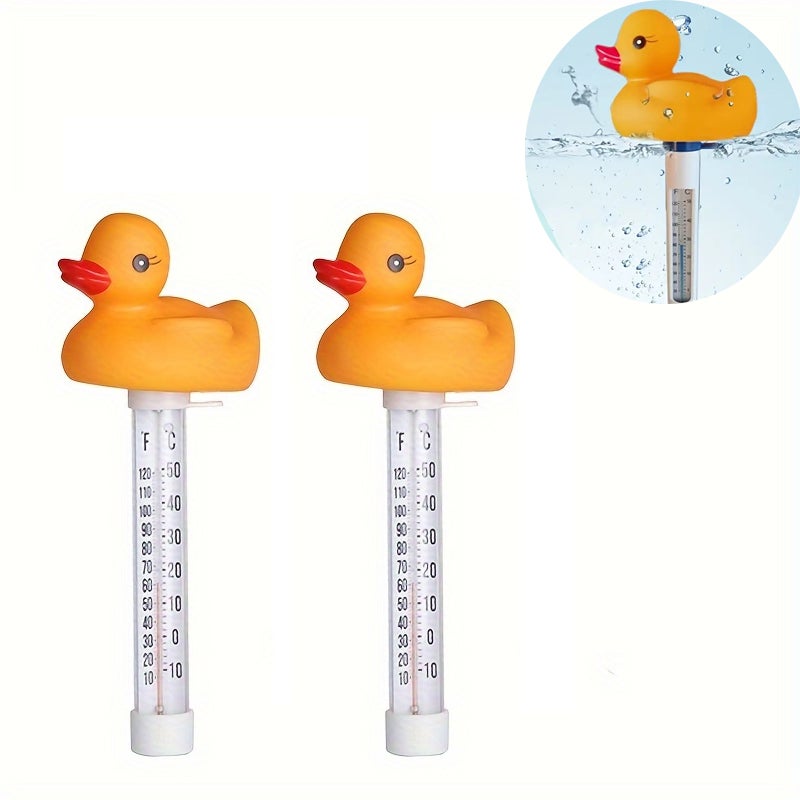 Zestaw 2 uroczych, pływających termometrów w kształcie kaczki do spa, wanny i oczka wodnego, łatwe do odczytania, idealne do kąpieli