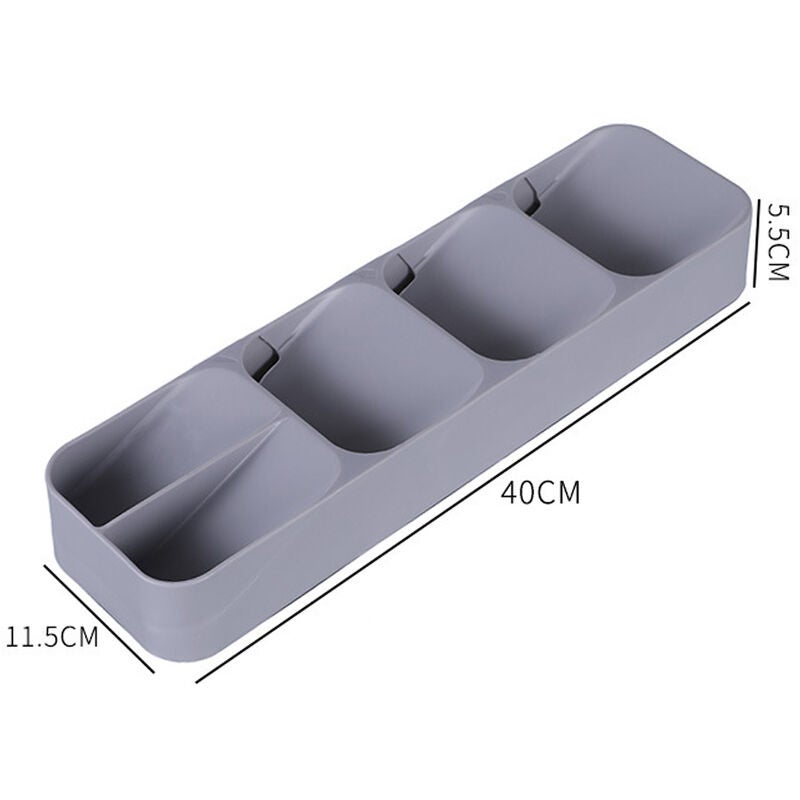 Boîte de rangement pour couverts compacte Plateau de tiroir pour couverts Meilleurs couteaux de cuisine Organisateur de rangement pour ustensiles - 4