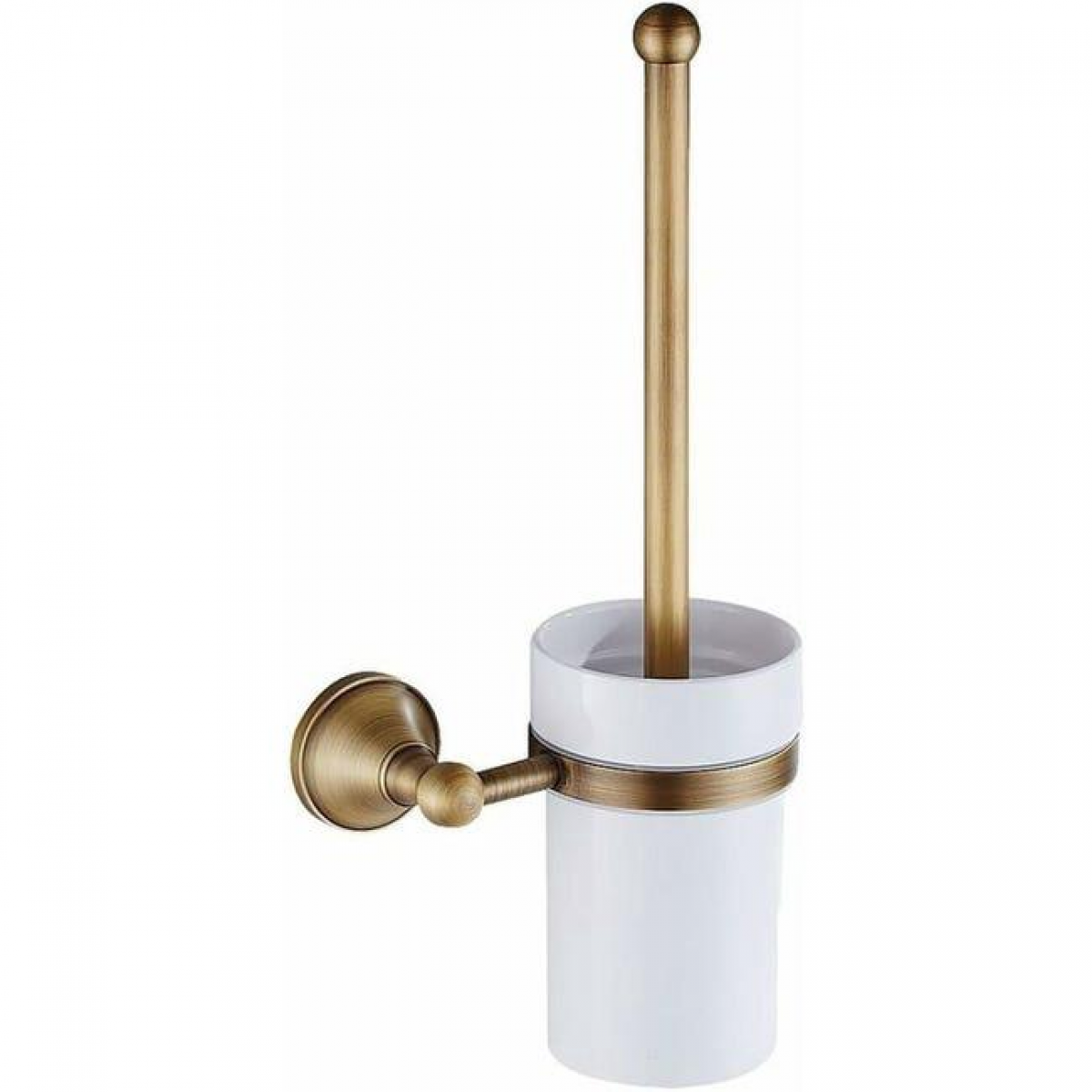 Suport de perie de toaletă din alamă antică cu set de cești ceramice (Cod produs: 92579718 | Cod ofertă: 812MTS22)