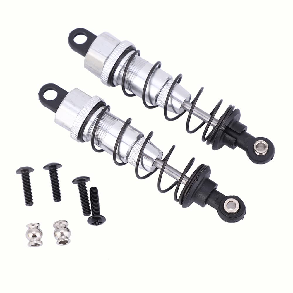 Lot De 2 Paires D'amortisseurs RC En Alliage D'aluminium 60 Mm - Pour Modèles WPL C14, C24, MN D90, 99S (argent)