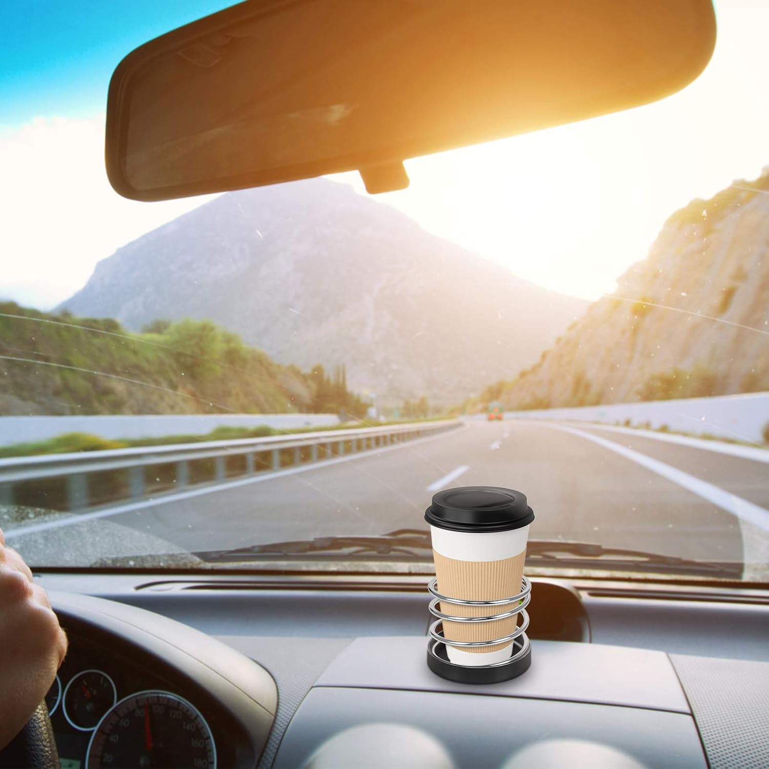 Porte-gobelets Voiture Universel | Lot De 2 | Adhésif Solide | Compatible Tasses Et Bouteilles Jusqu'à 7 Cm | ABS Résistant