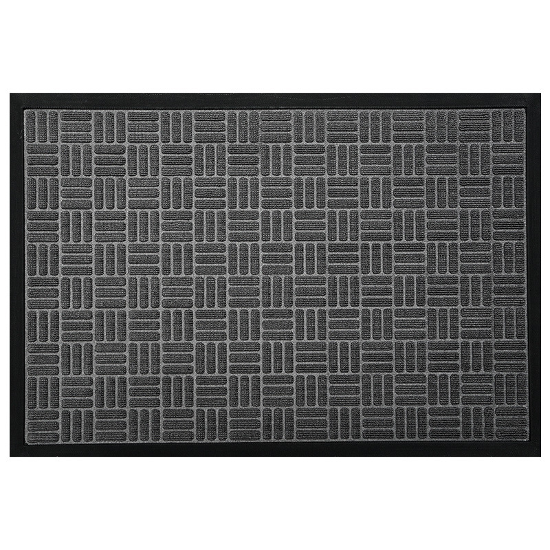 1 Nowoczesny dywanik kuchenny z bordiurą, chłonny, antypoślizgowy, zmywalny, szary - 45 x 75 cm