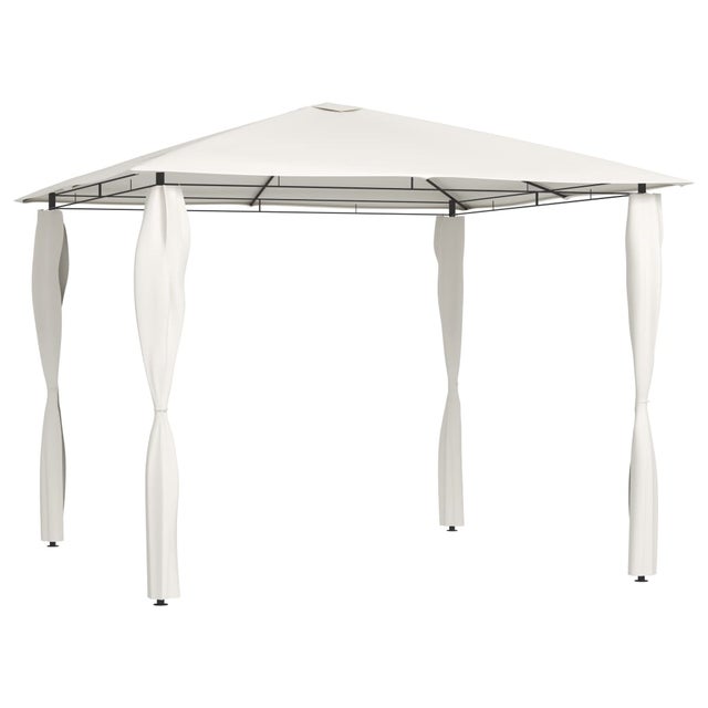 Gazebo da Giardino | Gazebo da Esterno con Montanti Rivestiti 3x3x2,6 m Crema 160 g/m² CFW44401