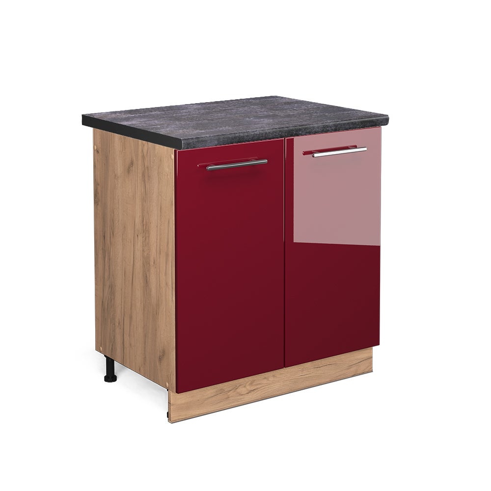 Vicco Szafka pod zlew Fame-Line, Bordowa Czerwień wysoki połysk, 80 cm , BP Antracyt