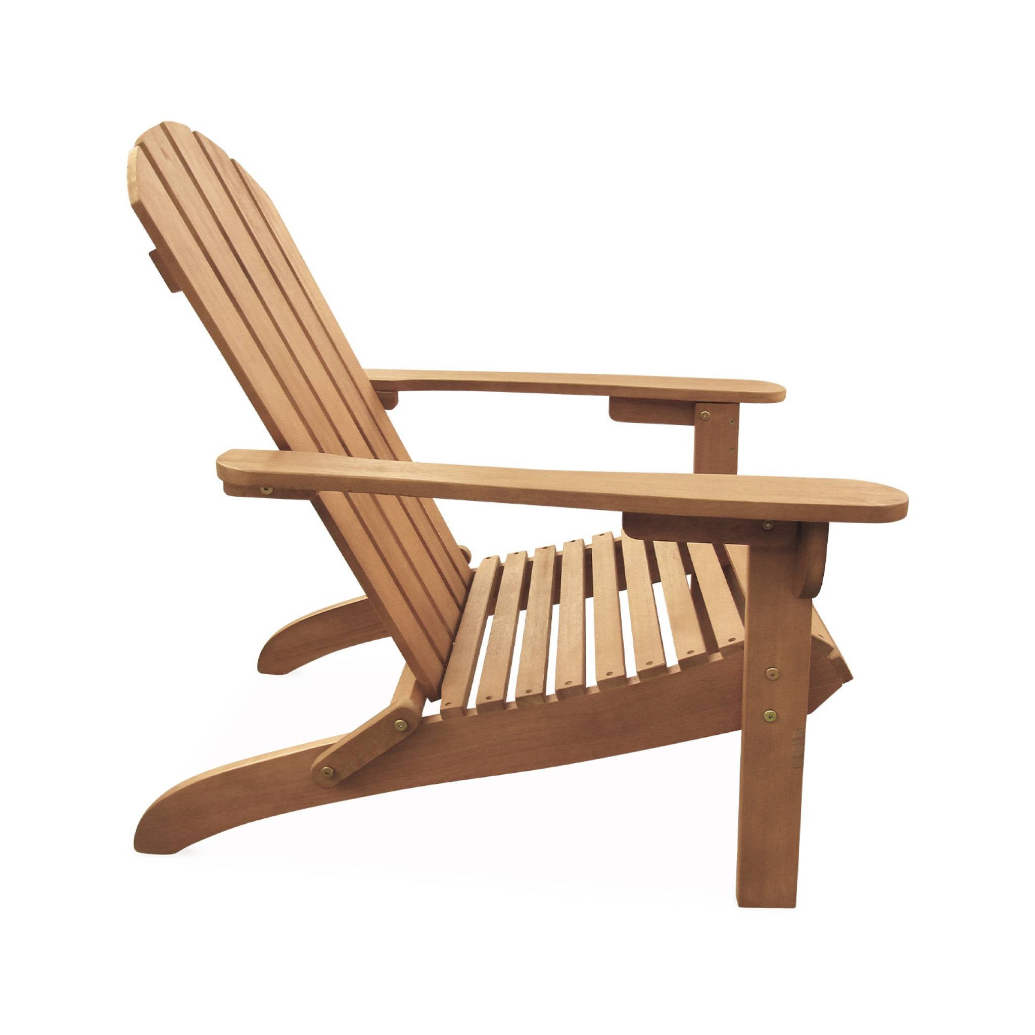 Lot de 2 fauteuils de jardin en bois - Adirondack Salamanca- Eucalyptus. chaises de terrasse rétro. sièges de plage - 6