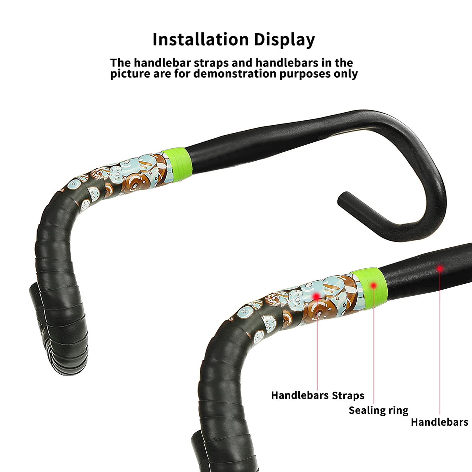 Anel de fixação elástico de silicone para bicicleta, anel anti-salto, alças para fita de barra de bicicleta de estrada (verde) - 5