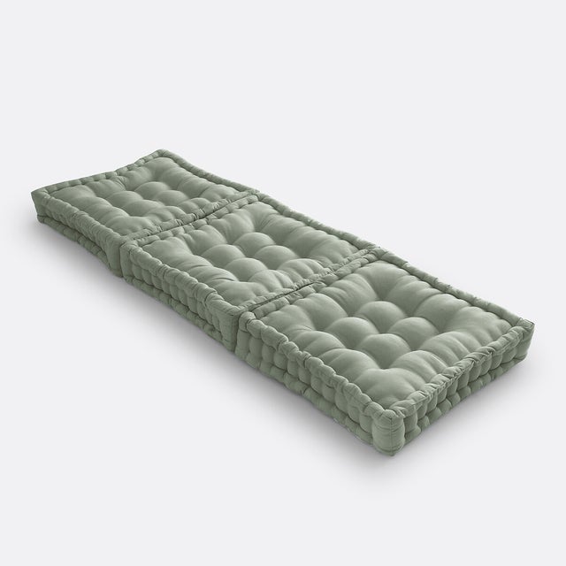 Matelas de sol modulable coton recyclé, Scenario - Vert sauge - taille unique