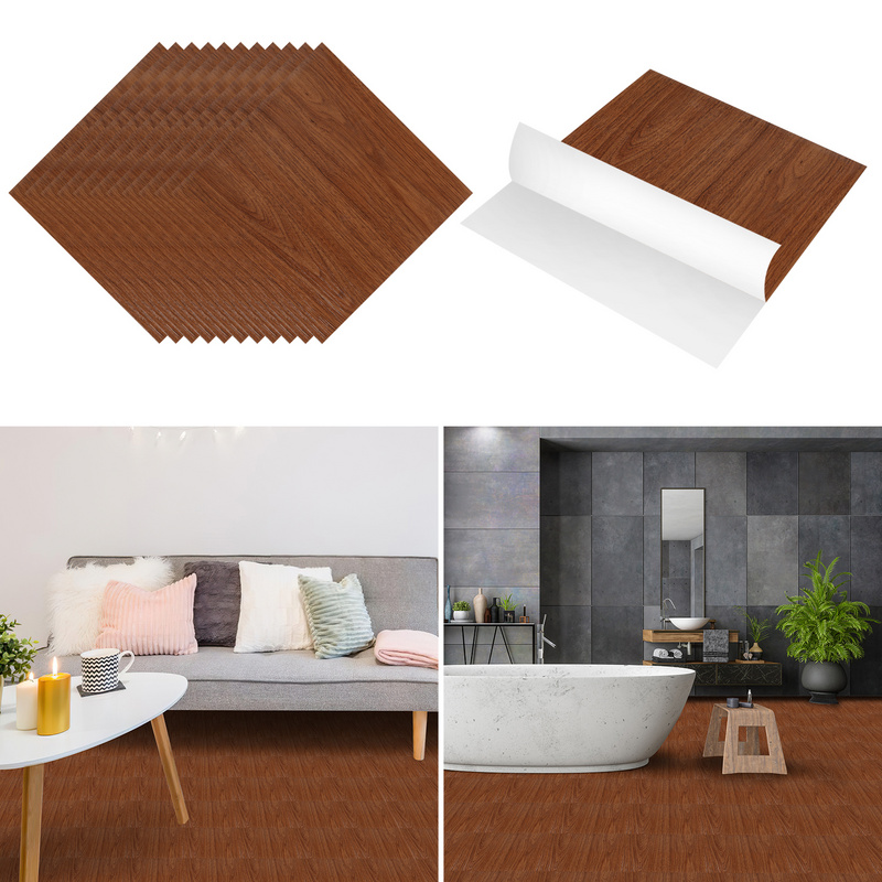 Baldosas de pvc adhesivo -5 cajas de 55 baldosas de vinilo autoadhesivo - color madera - ca.5 m²