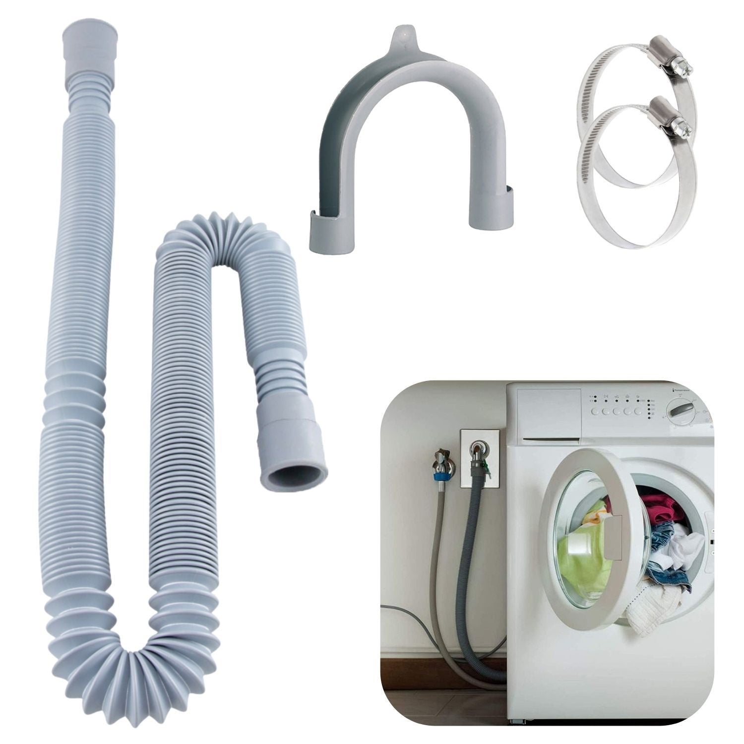 TUBO SCARICO LAVATRICE ESTENSIBILE CM.80-270