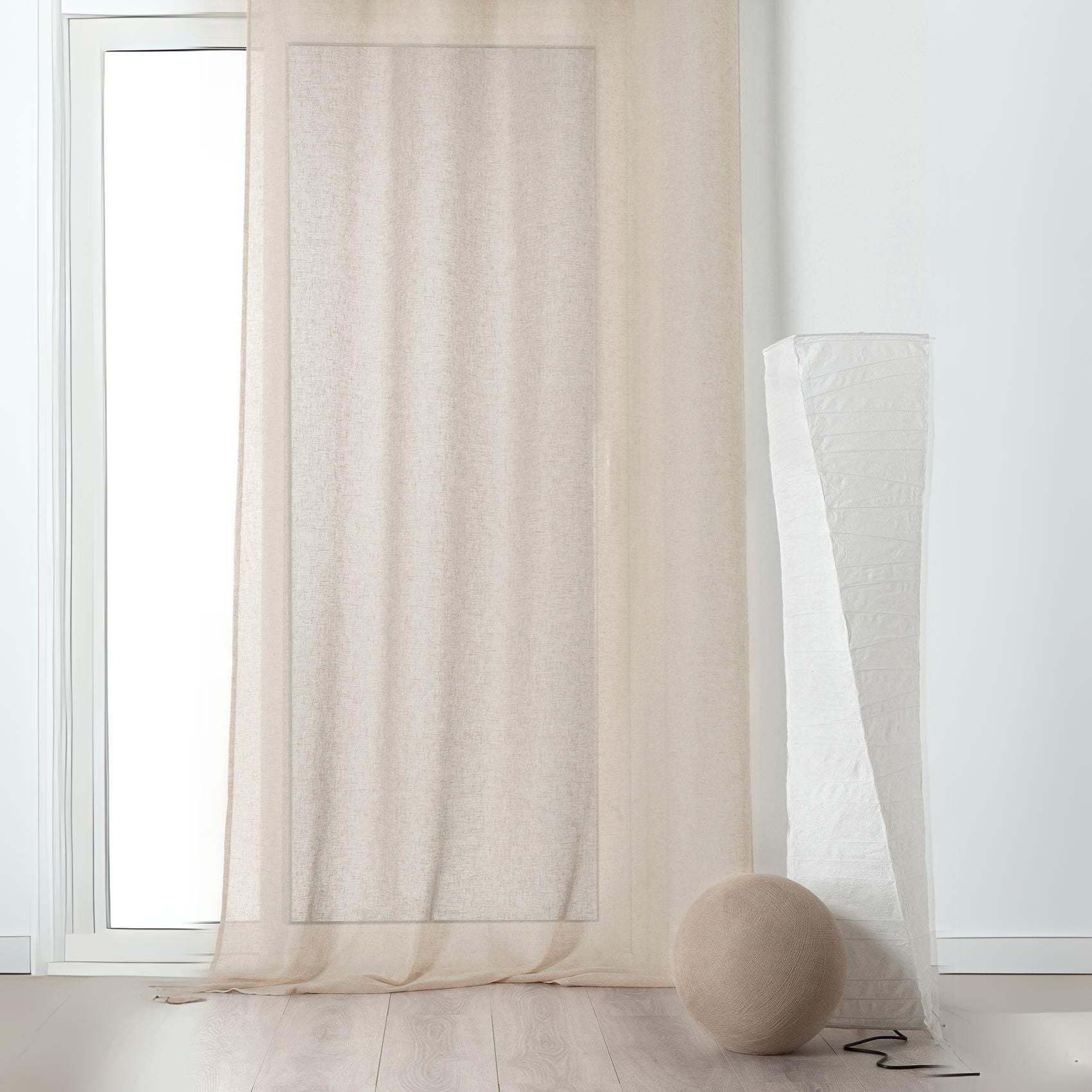Rideau voilage tamisant en poly-lin - Ecru - 145x240 cm - Poly-Lin ...