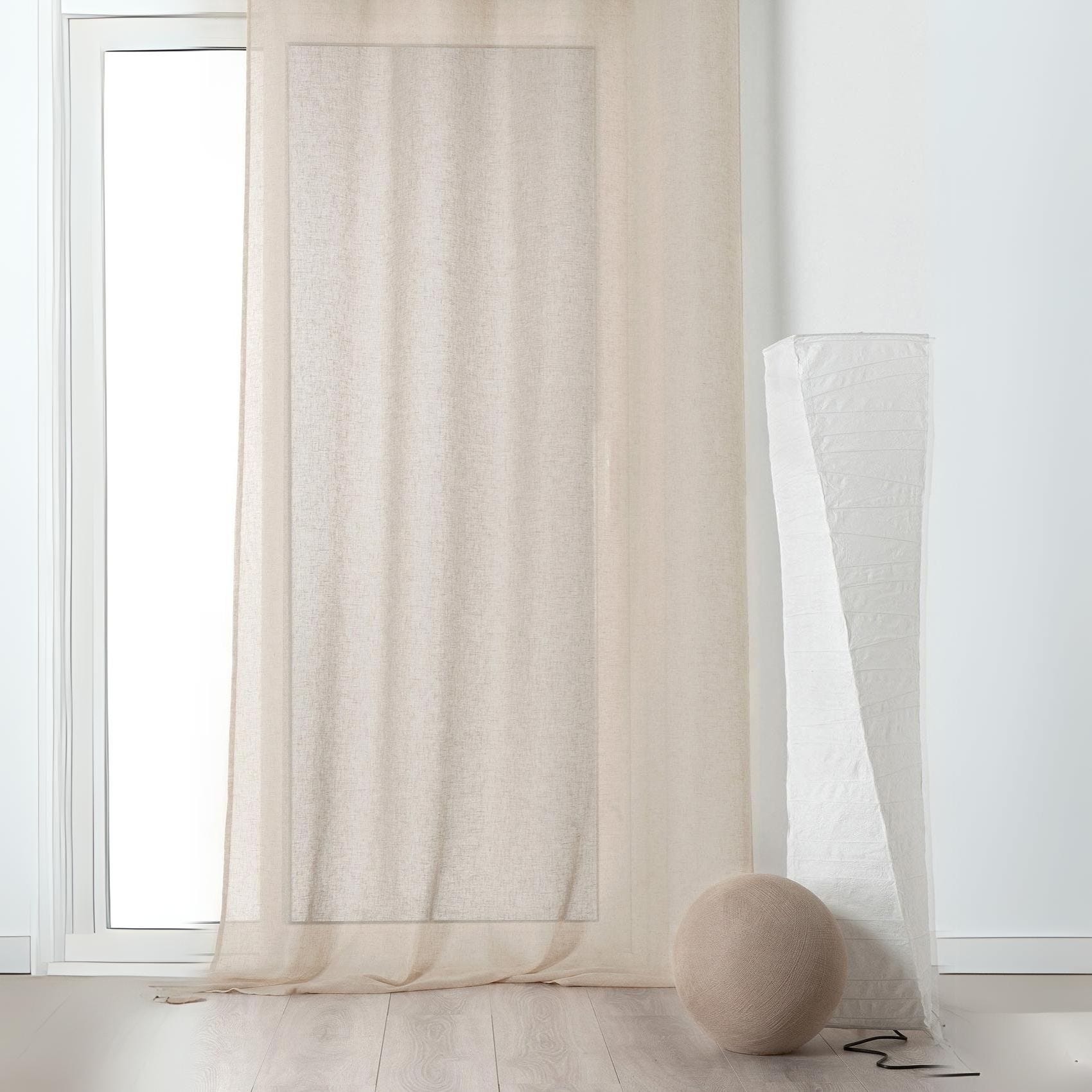 Rideau voilage tamisant en poly-lin - Ecru - 145x240 cm - Poly-Lin ...