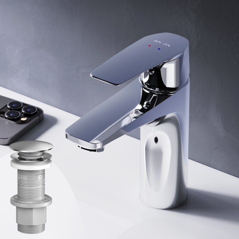 Jednouchwytowa bateria umywalkowa z odpływem klik-klak, chrom, rozmiar M, FGA82100 AM.PM