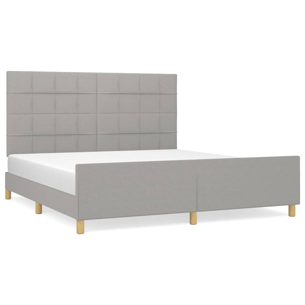 Cadre de lit sans matelas gris clair 160 x 200 cm en tissu - 2