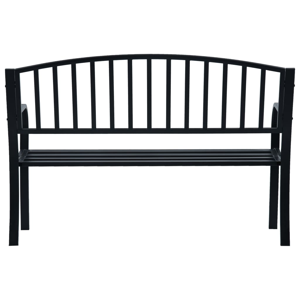 Banc de jardin meuble de patio d'extérieur terrasse 125 cm noir acier 02_0011234 - 4