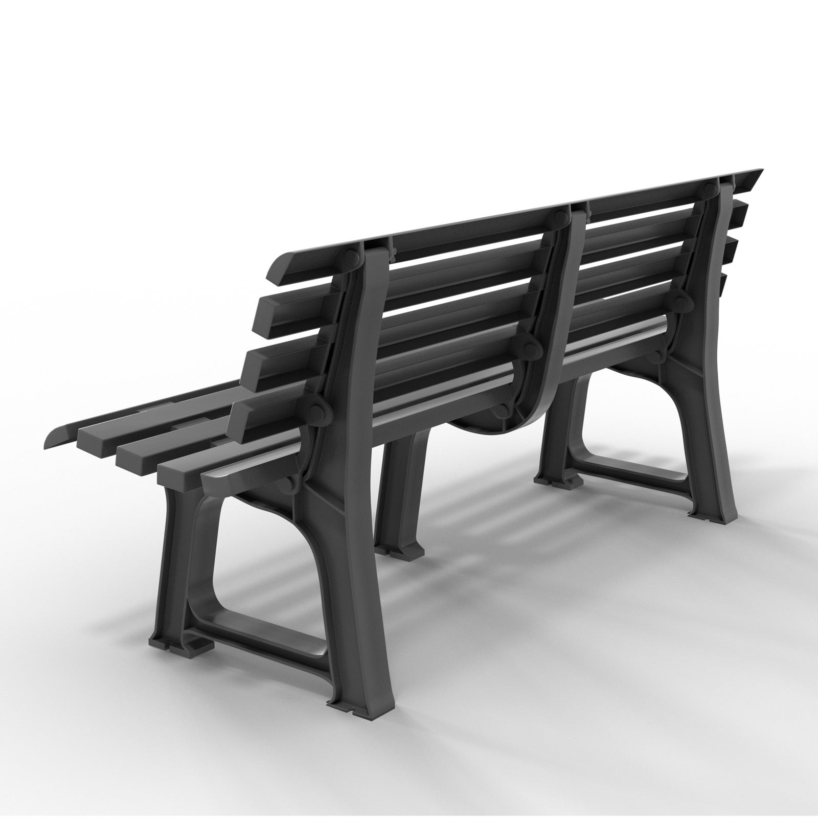 Casaria Banc de Jardin Orchidea anthracite 3 places banc d'extérieur en plastique banquette 145x49x74 cm Jardin terrasse parc - 2