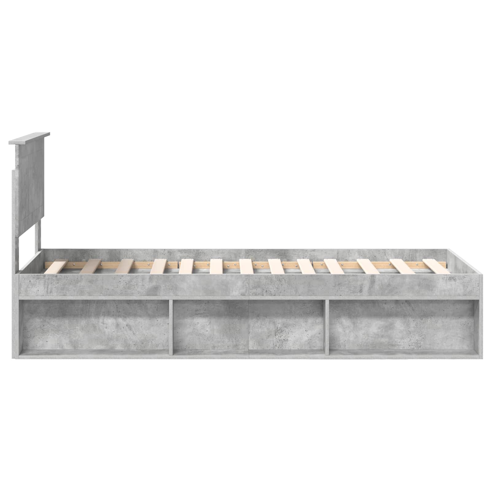 Cadre de lit avec tête de lit gris béton 75 x 190 cm pin massif - 8
