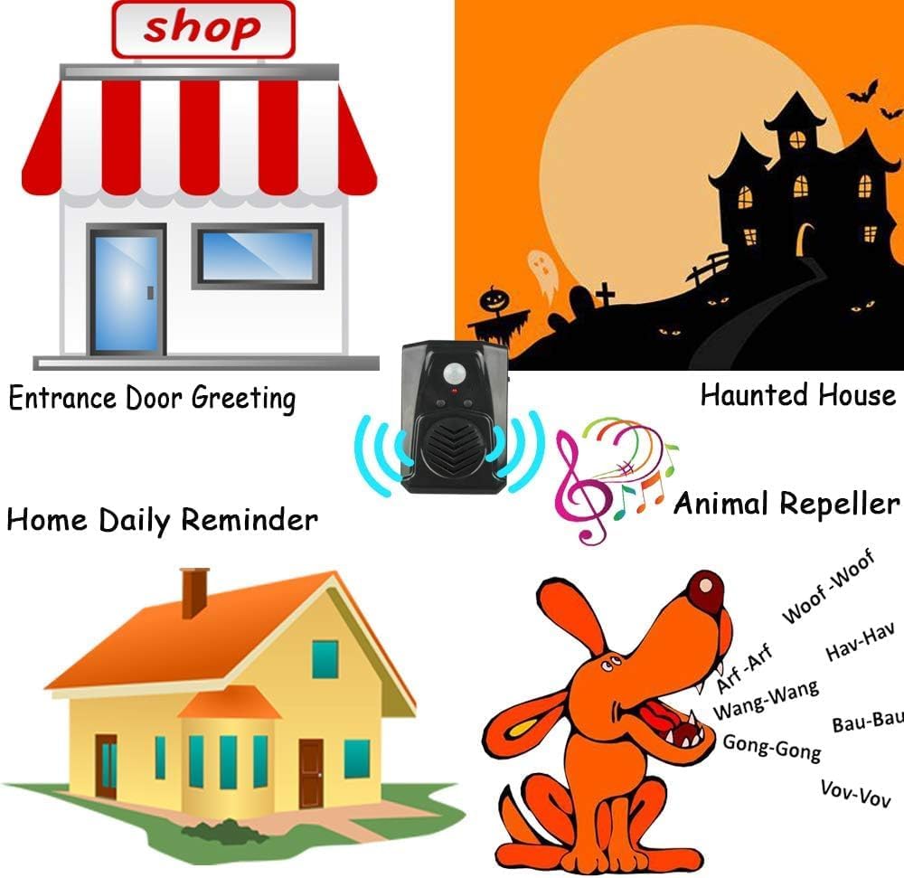 EJ.life Alarme De Capteur De Mouvement Alarme De Capteur IR Avec Télécommande, Son Fort