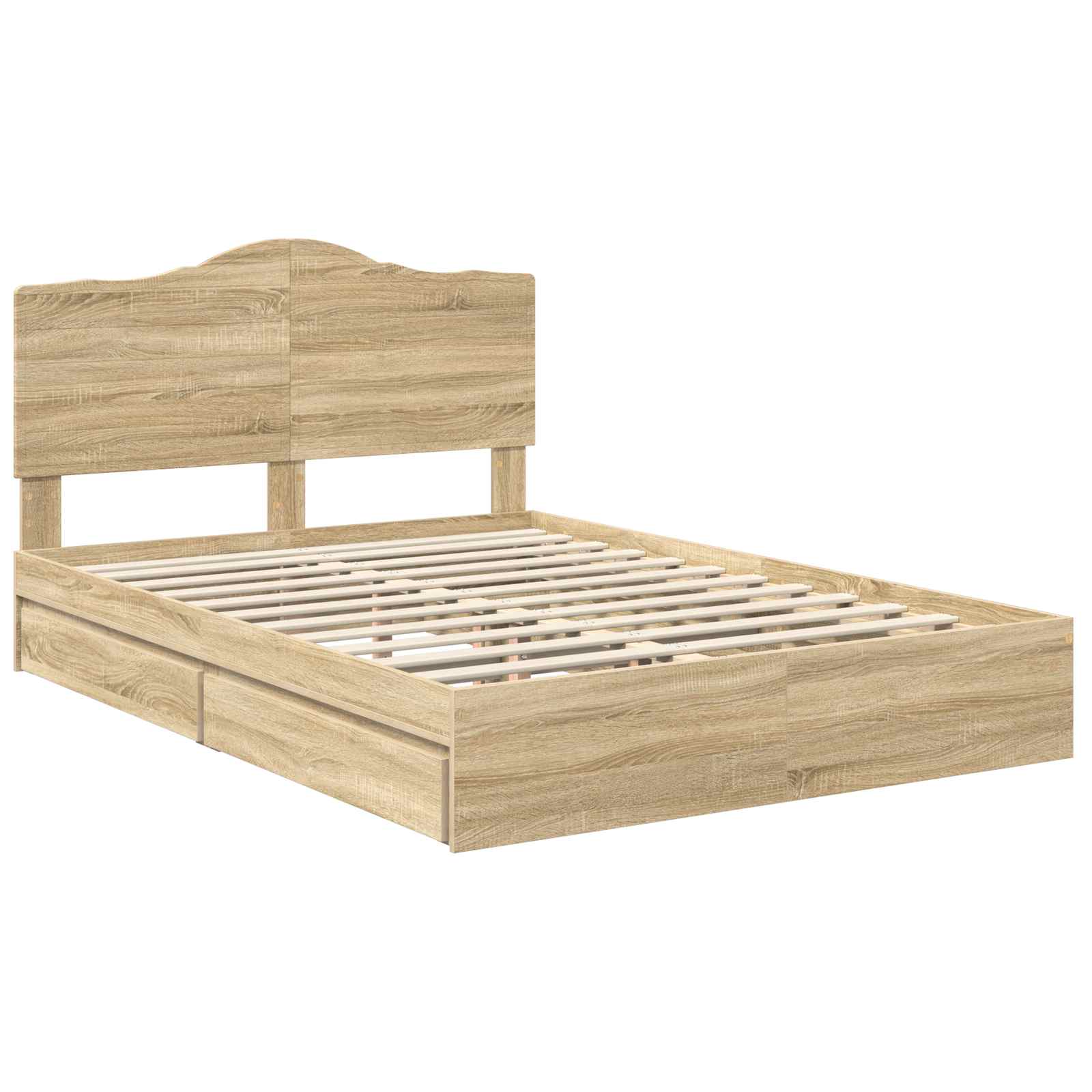 Lit de Rangement Chêne 140 x 190 cm Bois d'ingénierie - 4
