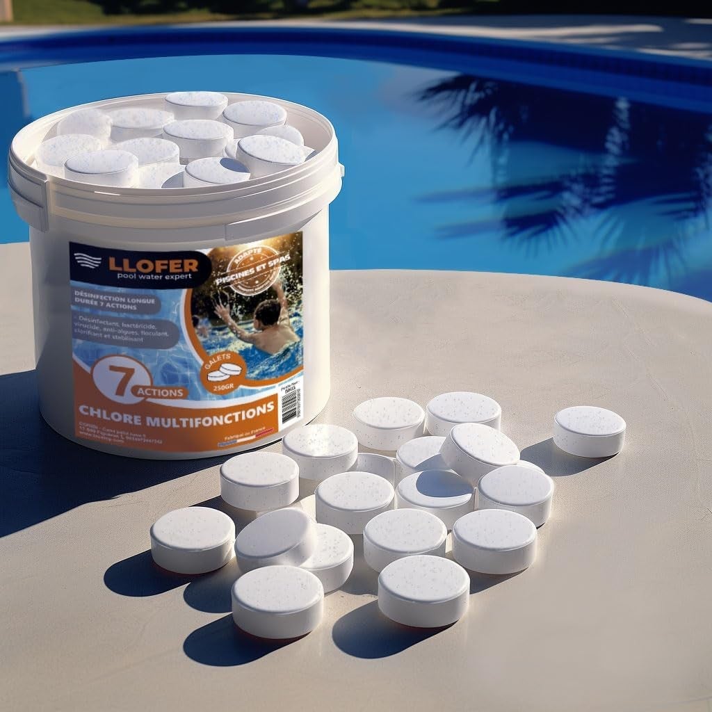 5kg Chlore Multifonction en Galet de 250g, Désinfection Longue Durée 7 Actions, Haute Teneur en Chlore (92%), Fabriqué en France - 3