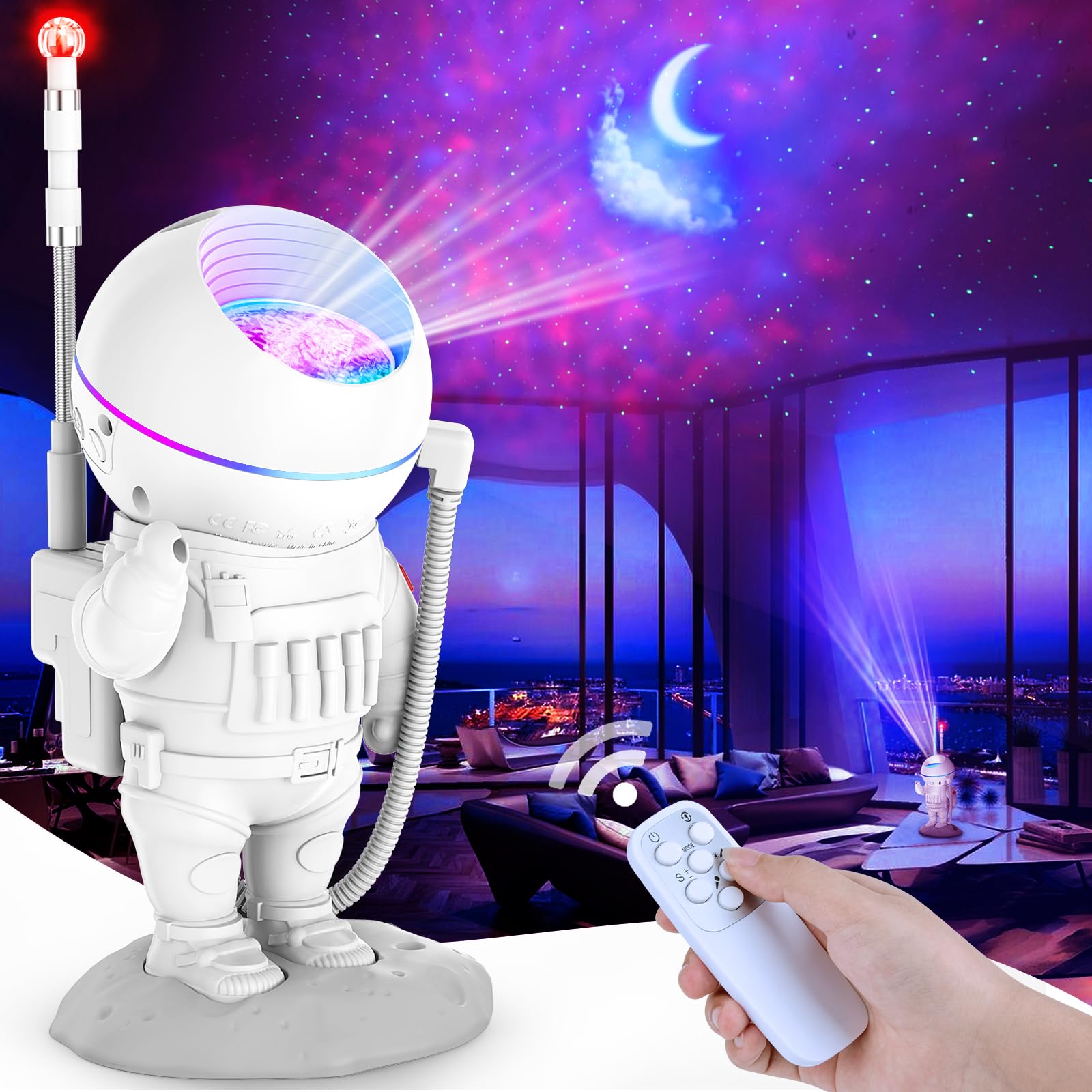 2023 Galaxy Star Proiettore Cielo stellato Luce notturna Lampada da astronauta Home Room Decor Decorazione Camera da letto Apparecchi decorativi Regalo  39
