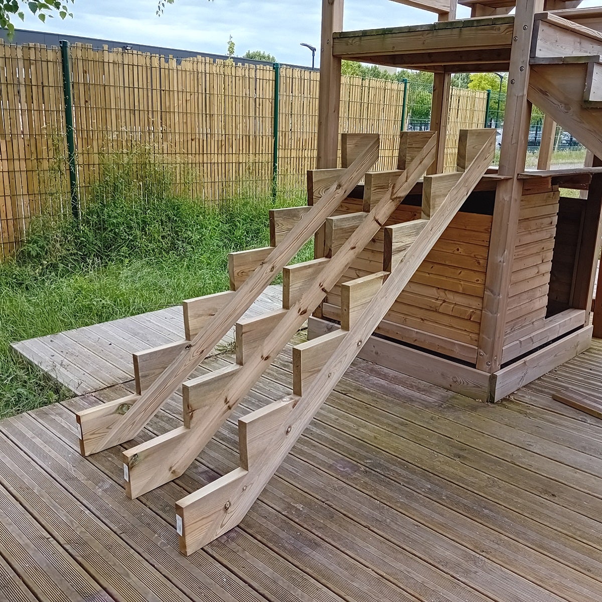 Pack 3 pièces - Limon bois autoclave - 7 marches - H 119cm - 2