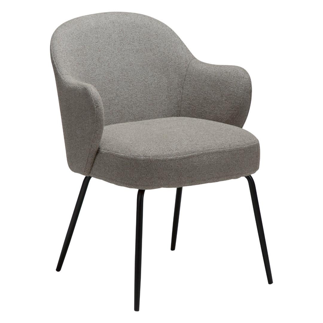 Bae Dan-Form krzesło stołowe z podłokietnikami bouclé jasnobrązowy.