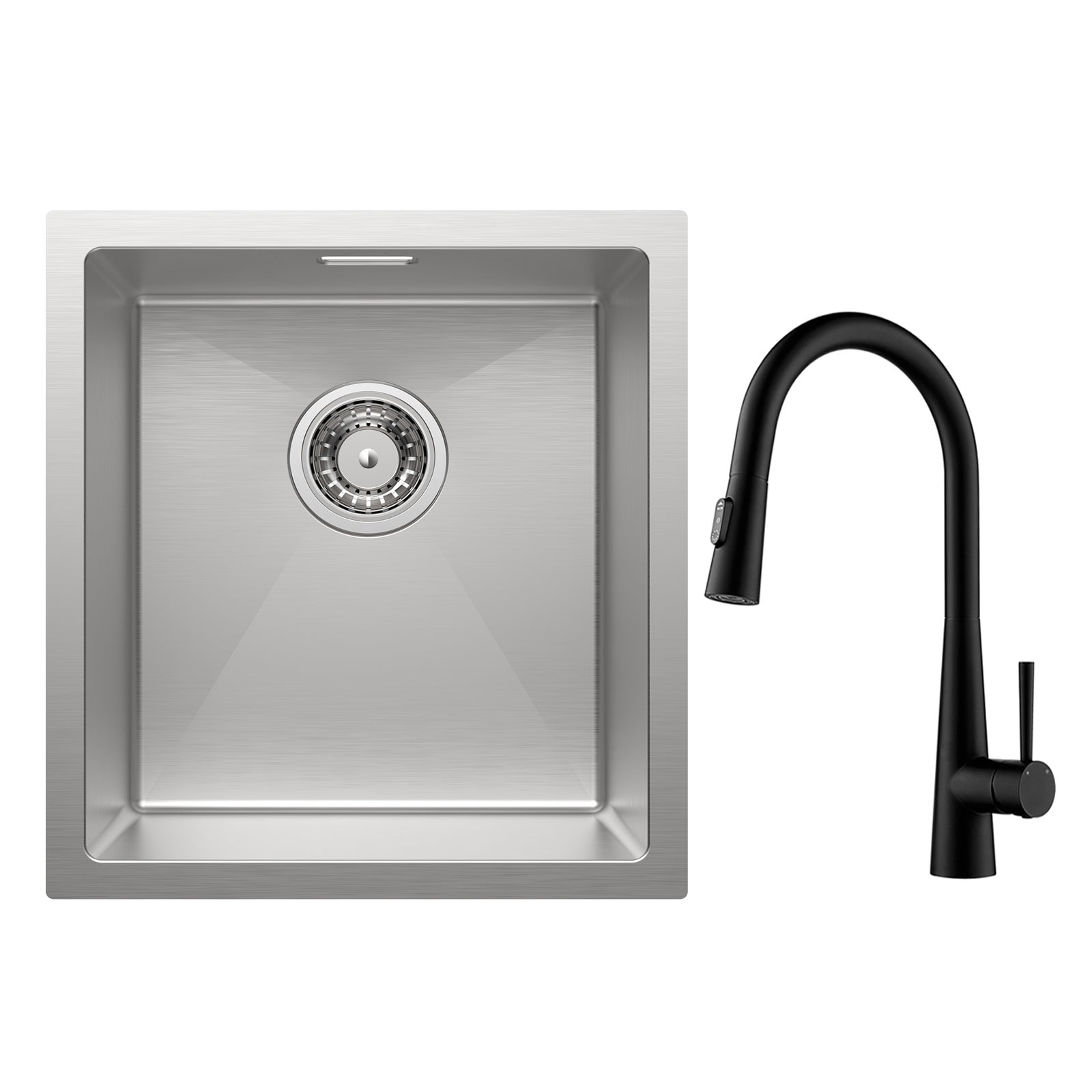 Lavello Cucina In Acciaio Inox 60x45 Cm, 1 Vasca - Per Mobile Da 60 Cm, Con Sifone, Cestello E Rivestimento Nano Antiaderente
