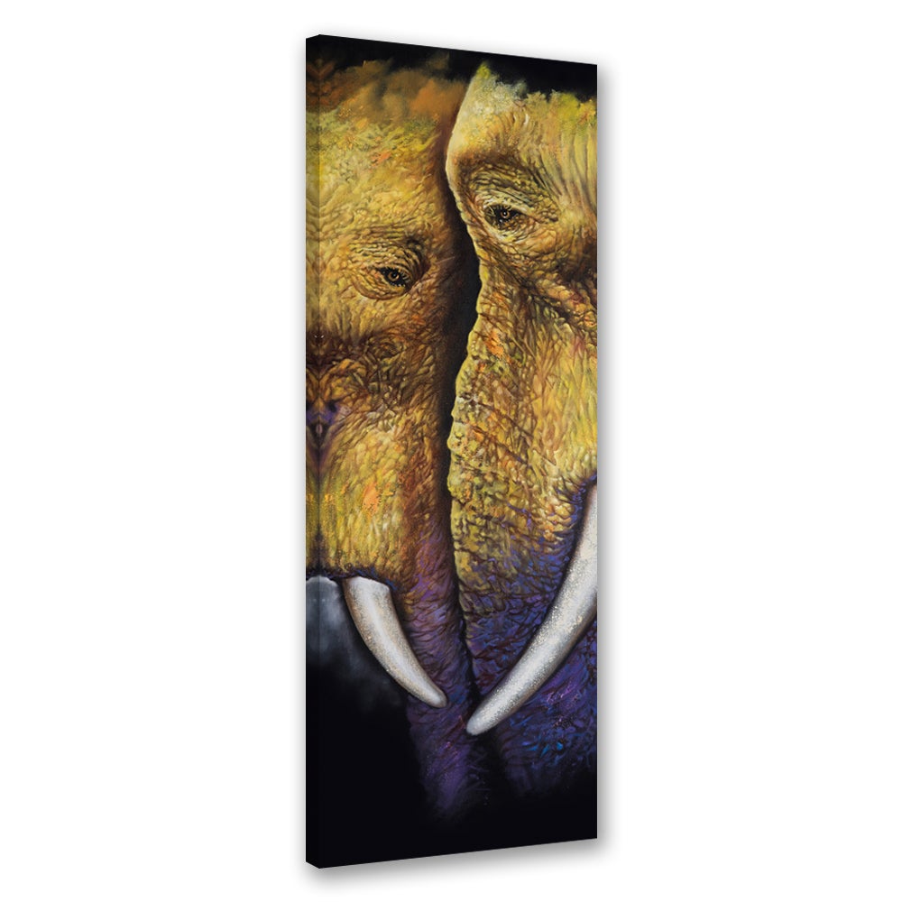 Obraz na płótnie, Para słoni 50x150