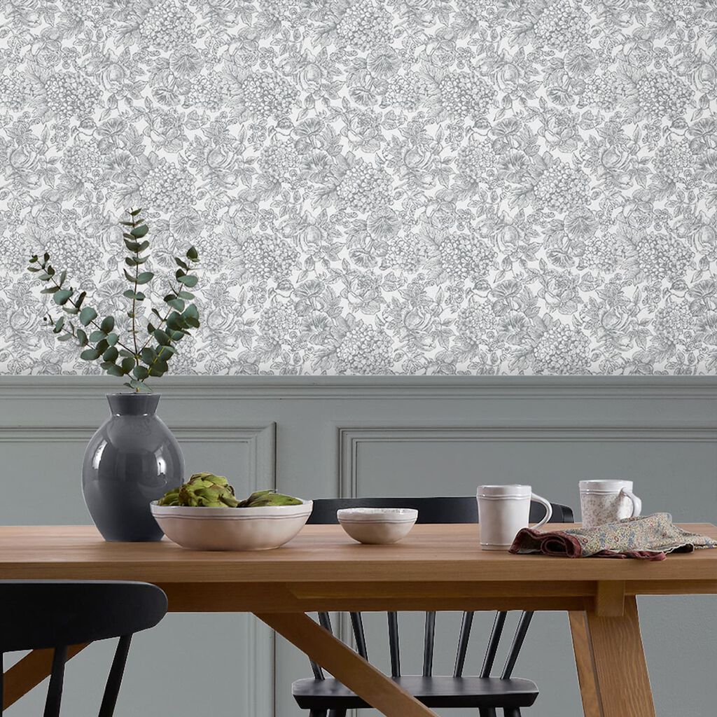Laura Ashley Tapeta filzelinowa LOUISE SLATE 10 m x 52 cm