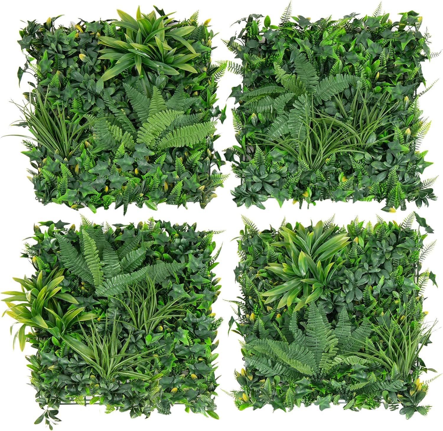 Haie Artificiel Brise-Vue 4PCS 50 x 50 cm, 7 Types de Plantes ...