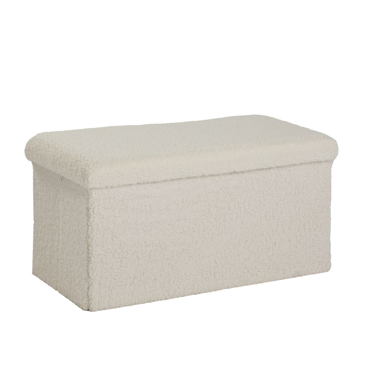 Banc coffre en tissu bouclette MATCHA - 4