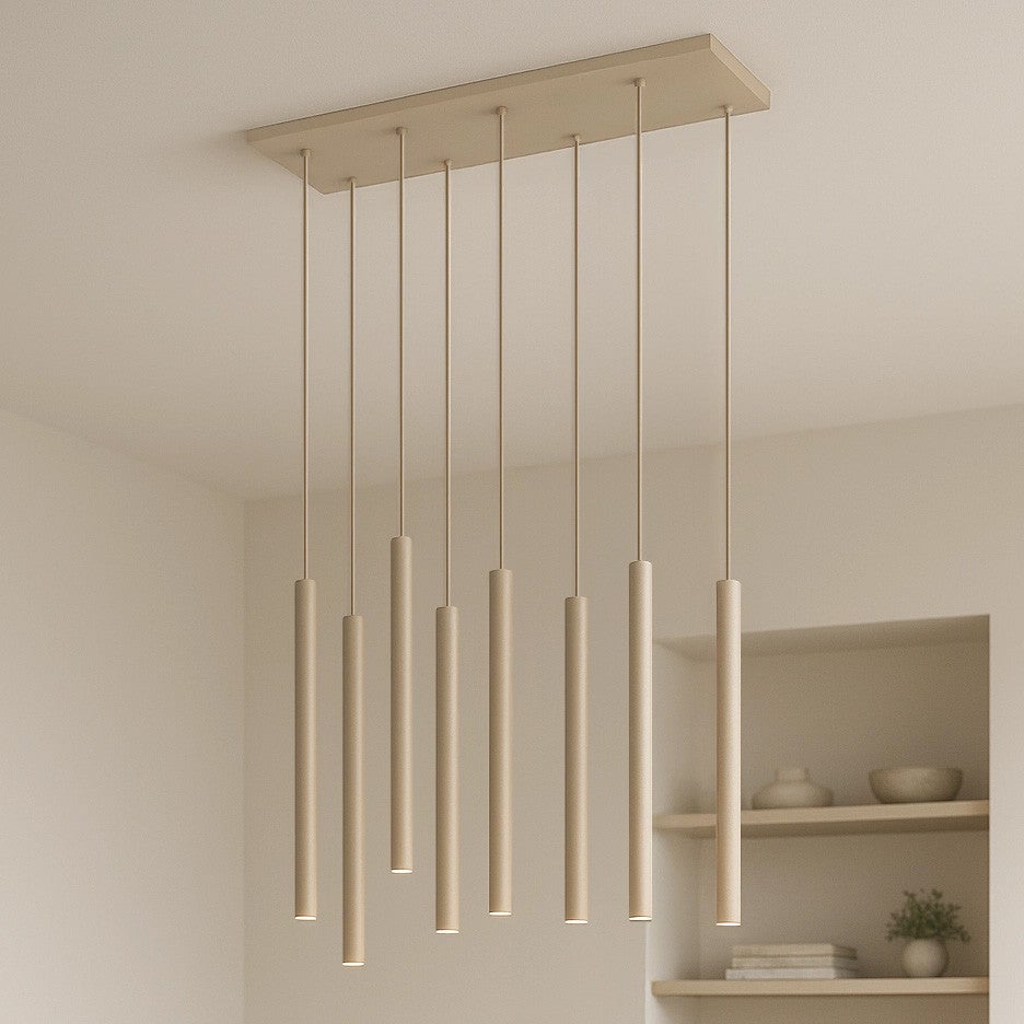 Lampa wisząca SUNO beżowa 8xG9x15W metal wym:120x60x20cm IP20 Kaja