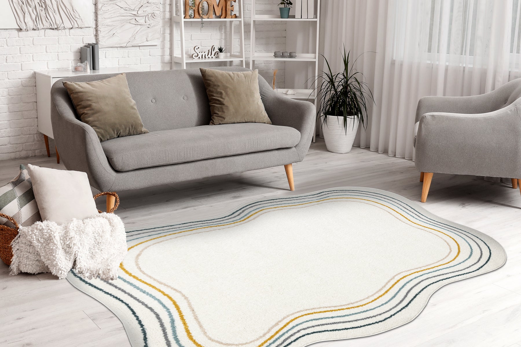 Dywan FUSION 5707 biały / ciemny zielony Shape - Abstrakcja, nowoczesny, abstrakcyjny, nieregularny 200x290 cm - 4