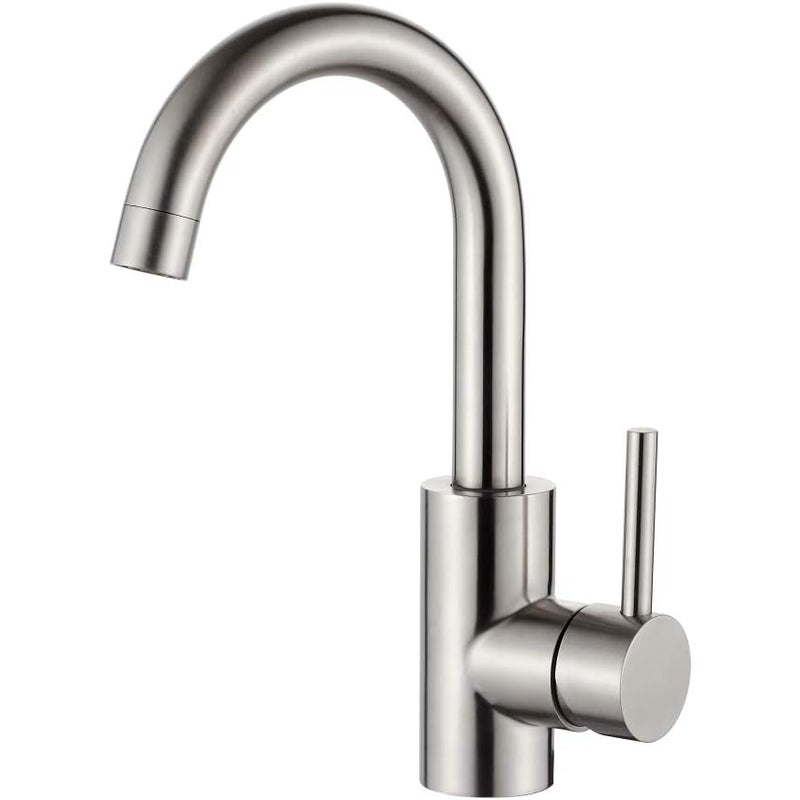 Uchwyt zlewozmywakowy ze stali nierdzewnej pojedynczy uchwyt obrotowy stopni zbiornik o wysokim łuku odpływ wody Pico Burbujeador szybki montaż