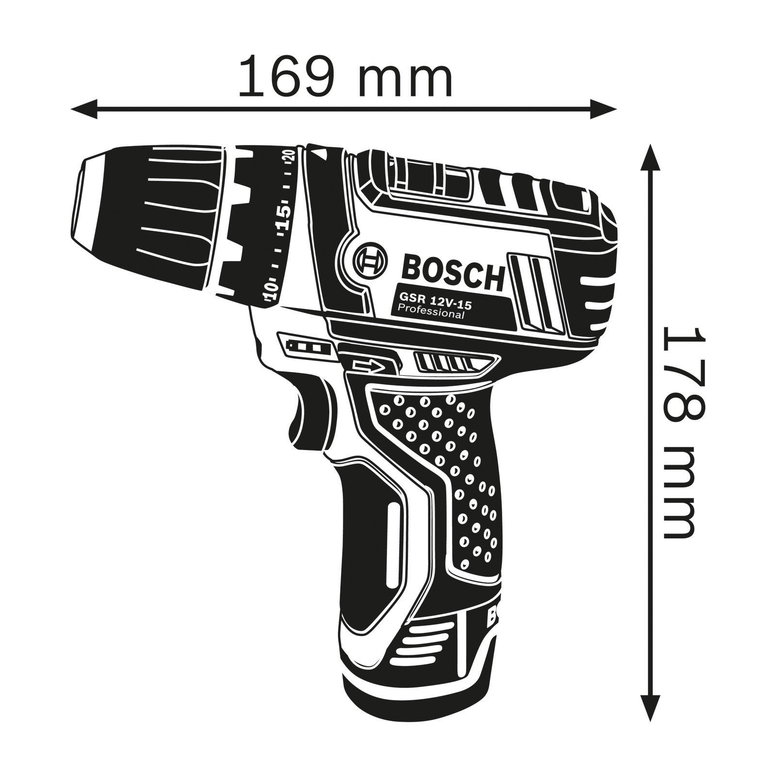 Bosch wiertarko-wkrętarka akumulatorowa GSR 12V-15 / 1x akumulator 3,0 Ah + ładowarka - 2