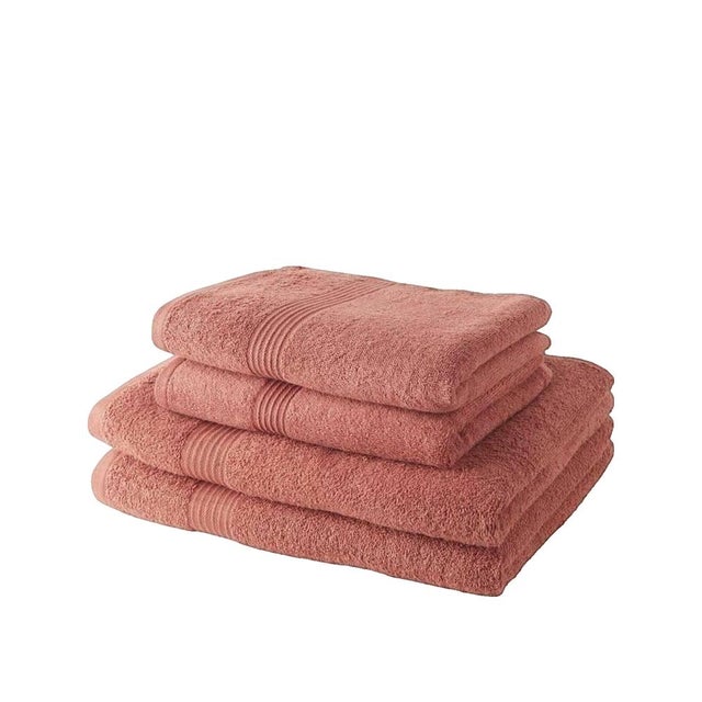 2 Serviettes de Bain 50 x 100 cm + 2 Draps de Bain 70 x 130 cm Terracotta 100% coton - TODAY