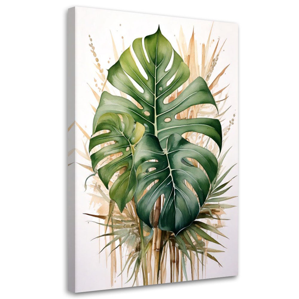 Obraz nowoczesny, Monstera Liście Botanika 80x120